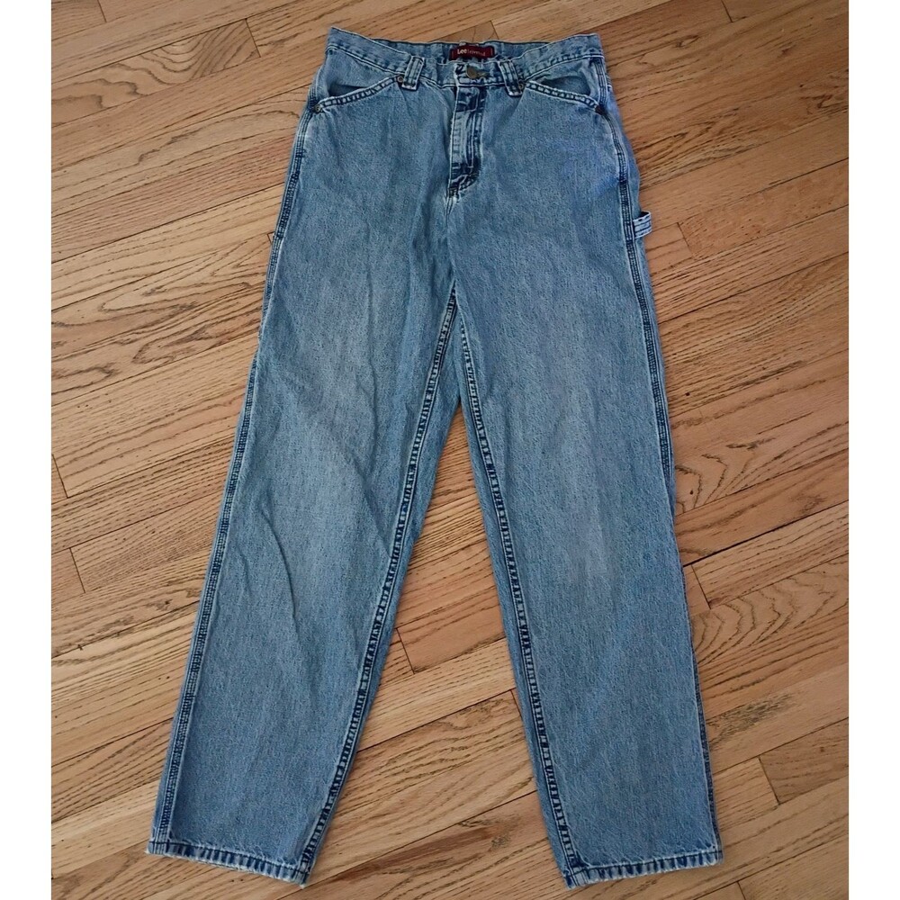 Lee Riveted Vintage Carpenter Jeans Women's Size 8 Pockets Light Wash High Waist